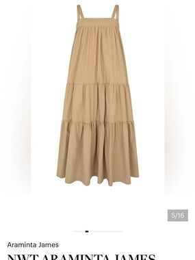 Araminta James Tan Tiered Maxi Dress